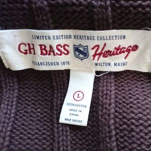 G.H. Bass & Co. | Sweaters | Gh Bass Brown 0 Cotton Knit Sweater Size L ...